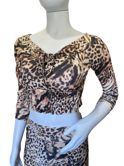 Conjunto canelado manga 3/4