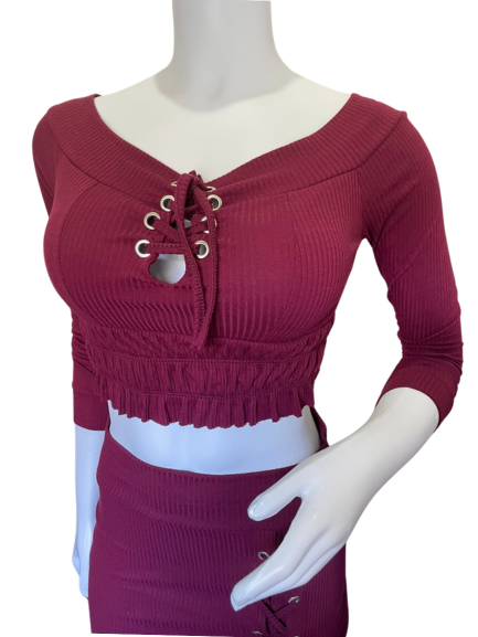 Conjunto canelado manga 3/4