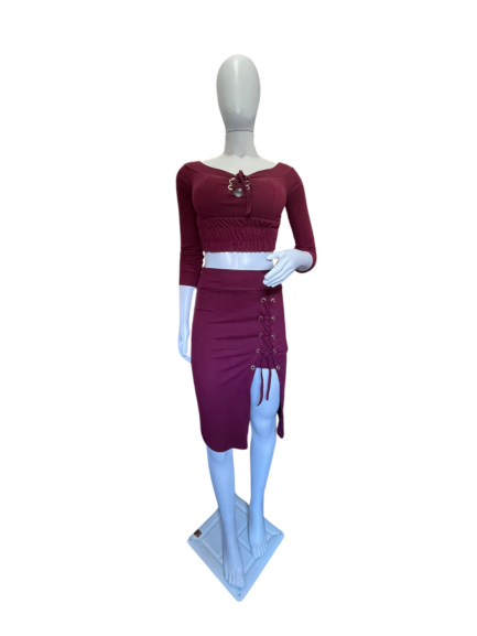 Conjunto canelado manga 3/4
